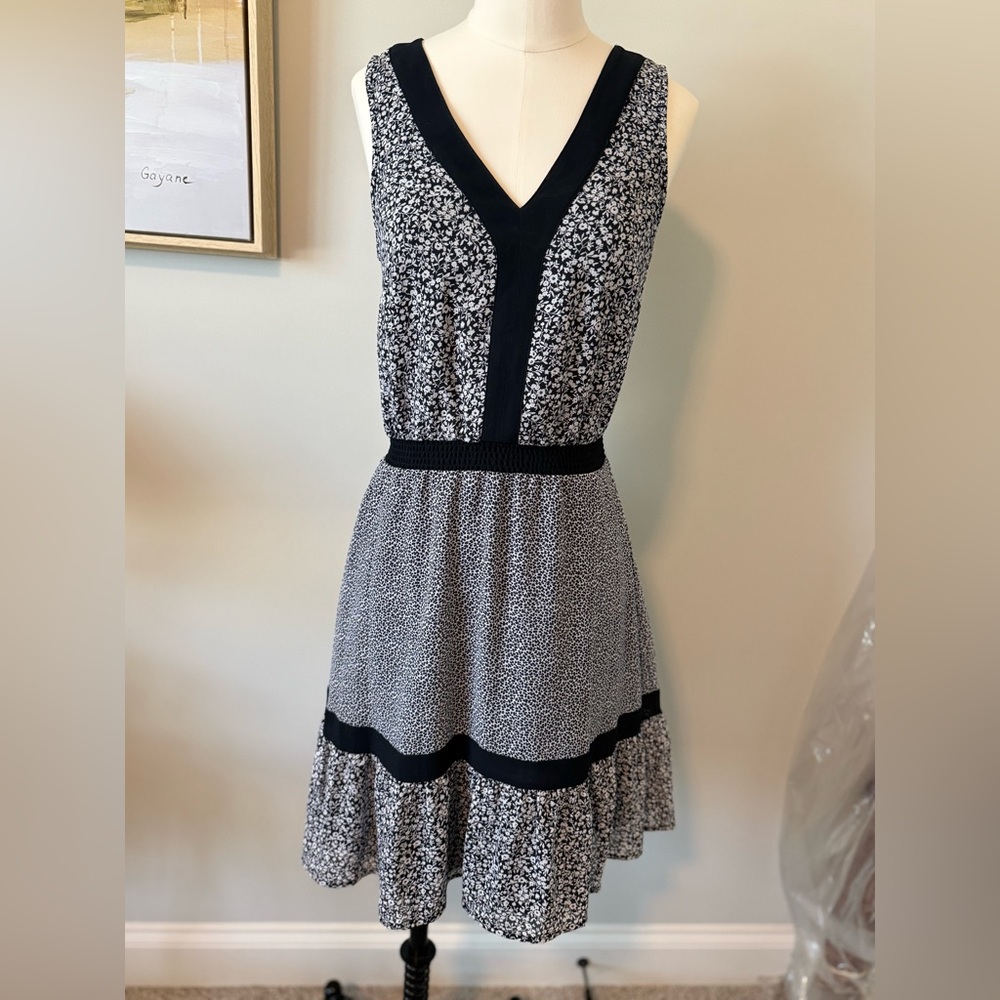 Michael Kors Black and White Floral Sleeveless Sundress Size XS